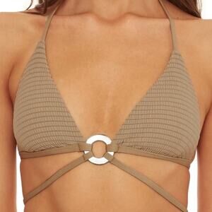 Isabella Rose Maza Triangle Bikini Top In Truffle Sz M NWT
